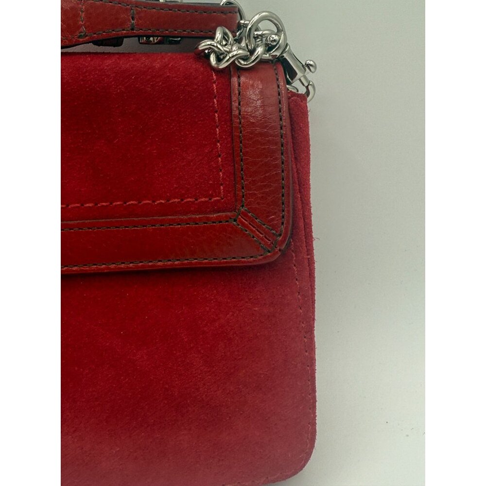 Vintage Coach Red Suede Leather Legacy Convertible Clutch Shoulder Bag 9733 - Picture 6 of 12